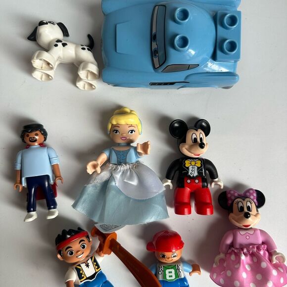 Vintage Disney Character Toy Blocks Duplo Figures, Mickey, Minnie, Cinderella - Picture 1 of 5